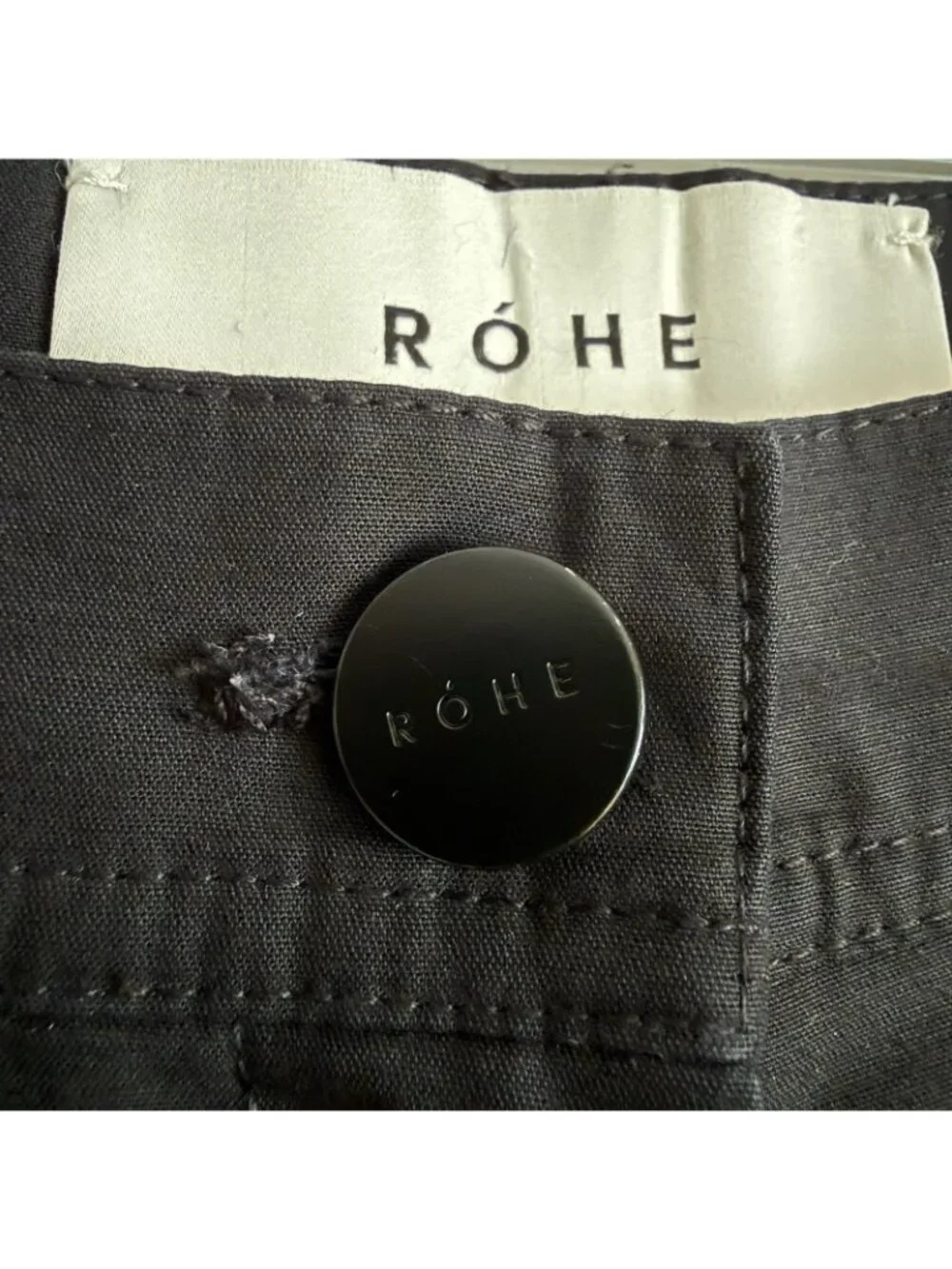 Róhe Valentina Black Cotton Trousers Pants Cropped High Rise Size 40